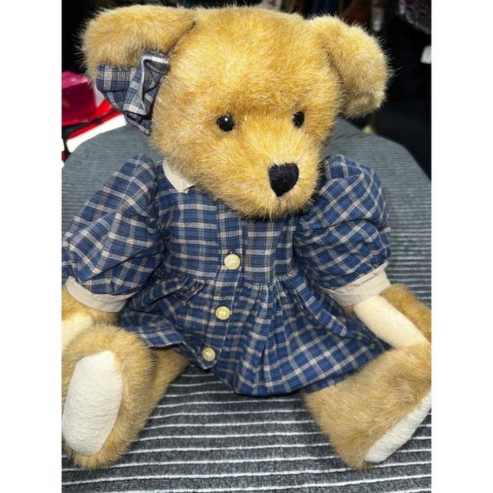 Boyds Bears & Friends Courtney Archive Collection Plaid Dress Plush Teddy Bear - Picture 2 of 5